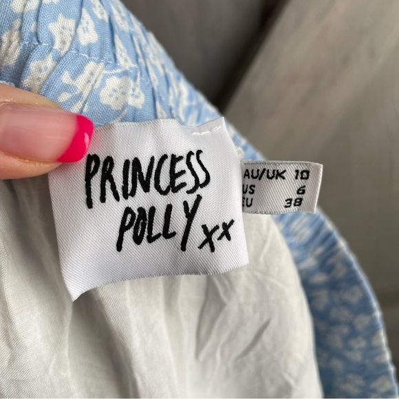 Princess Polly Meltem Baby Blue Floral Tiered Skirt dainty girly spring summer 6 - Picture 9 of 10